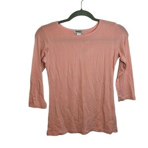 NWT Kosher Casual Soft Pink 3/4 Sleeve Boatneck Layering Top